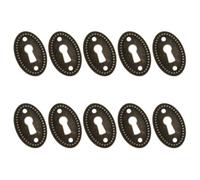 HOMSFOU 50 Piezas Tapa del Ojo de Cerradura para Muebles de Escritorio, Inserto Decorativo para Cerradura de Aleación de Zinc, Ovalado, 38x25mm, 27mm entre Orificios, para Cajones