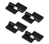 HOMSFOU Bisagras de Cierre Automático Paquete de 4 Piezas Diseño Antideslizante, Compatible Fácil para Puertas de Mamparas de Baño de Plástico Negro para Baños Públicos y Cubículos