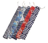 HOMSFOU Bolsa para Cubiertos Cordón 5 Piezas, Funda Portátil de Poliéster y Algodón Resistente, Soporte para Palillos y Utensilios, Adecuado para Viajes y Organización en Cocina