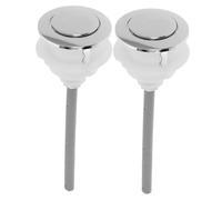 HOMSFOU Botones De Descarga para Cisterna De Inodoro 2 Piezas Repuesto Pulsador WC De PresióN FáCil InstalacióN Compatible Tanque De Agua De Descarga Simple Plata