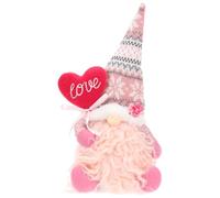 HOMSFOU Muñeca Decorativa Navideña Rosa de Fieltro, Enano sin Rostro | Adorno de Mesa para Navidad y San Valentín, Diseño Sencillo, Pieza para Habitación y Foto