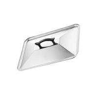 HOMSFOU Ollas De Vidrio Bandeja Cuadrada Bandeja Cuadrada Tapa De Cúpula De Fundición De Acero Inoxidable Tapas De Aluminio Cubierta Del Jarrón Anti Aceite De La Tapa