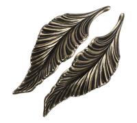 HOMSFOU Tiradores de Armario Forma de Hoja Creativa, Aleación de Zinc Retro, 2 Piezas, Diseño Decorativo Borde Suave para Cajones Hogar