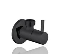 HOMSSY Llave de Escuadra 1/2" x 3/8", Válvula de Ángulo de Latón con Acabado Negro Mate, Fácil Instalación, Uso Profesional