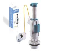 HOMSSY Mecanismo Cisterna WC Doble Pulsador Universal D-128 - Descarga Ajustable Eco, Regulación Parcial y Total, Compatible Pulsador Superior o Lateral, Instalación Fácil