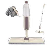 HOMTOYOU - Mopas con pulverizador para Limpiar Suelos, mopa húmeda con 3 Almohadillas de Microfibra Lavables, para Suelos de Madera, laminados, Vinilo, baldosas de cerámica, hogar y Cocina