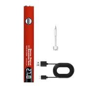 Homyl Lápiz Eléctrico para Soldar con Ajuste de Voltaje Digital Recargable Por USB Herramienta Portátil de Reparación con Punta Intercambiable Y Pantalla Ad, Conjunto Rojo