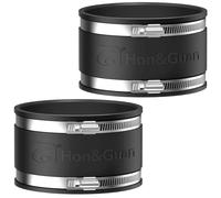 Hon&Guan - Manguito de goma flexible de 100 mm con dos abrazaderas de acero inoxidable, manguito reductor de ruido inodoro, conector de tubo para ventilador de tubo, filtro de carbón, tubo rígido