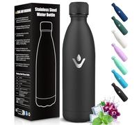 HoneyHolly Botella Termica 1 Litro, Acero Inoxidable 18/8, Botella Agua Termica, Sin BPA, Termo, A Prueba de Fugas, Cantimplora para Camping, Excursión, Deportes Al Aire Libre -Negro