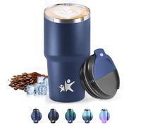 HoneyHolly Termo Cafe 600 ML, Reutilizables, Vaso Termico Cafe Antigoteo para Coche, Acero Inoxidable 304, Taza Termica Para Llevar, Termo Café Hermético para Café Frío y Caliente, Leche y Té