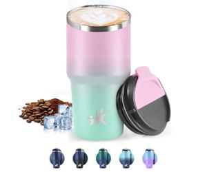 HoneyHolly Termo Cafe 600 ML, Reutilizables, Vaso Termico Cafe Antigoteo para Coche, Acero Inoxidable 304, Taza Termica Para Llevar, Termo Café Hermético para Café Frío y Caliente, Leche y Té