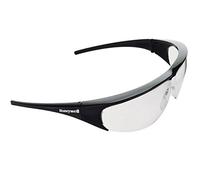 Honeywell 1000001 Gafas de seguridad Millennia de Honeywell Montura negra con lente de policarbonato transparente antiarañazos, retenedor de cable flexible separable, ajuste equilibrado (1 pieza)