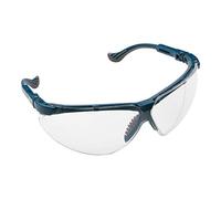 Honeywell 1010950 XC Gafas de seguridad, montura azul, lente de policarbonato transparente, revestimiento antiniebla antiarañazos, patillas ajustables, inserto RX, canales de ventilación (1 pieza)