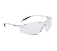 Honeywell A700 Gafas de Seguridad con Lente Transparente, Revestimiento Antiarañazos y Marco de Policarbonato, Patillas Deportivas, Puente Nasal Universal Moldeado, Ligero, 1015361 (1 Pieza)