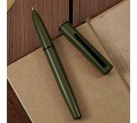 HONG DIAN Pluma estilográfica Hongdian C1, punta extrafina, diseño retro clásico, color verde oscuro y lápiz de metal con convertidor de tinta. Verde oscuro, 1 unidad (Paquete de 1)
