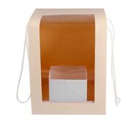 HONITANO Caja de Flores Transparente Portátil y Plegable de Plástico Beige, Estable y Ahorra Espacio para Flores Frescas en Bodas y Arreglos