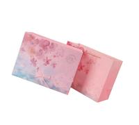 HONITANO Caja de Obsequio Rosa Sakura para Festivales y Bodas, Set de Caja y Bolsa de Papel 25x18x8 Cm, Adecuado para Dulces y Embalaje de Cumpleaños y Celebraciones