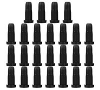 HONMEET 25 Piezas Fundas Protectoras para Ruedas de Taburete, Cubierta de Plástico Negro para Patas de Silla, Protector para Muebles y Suelos, 25 Uds