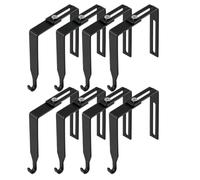 HONMEET 8 Piezas Gancho Ajustable de Hierro Negro para Cubículos, Multiusos y Ahorrador de Espacio, Compatible con Paneles de 1 7/20 a 3 1/2 Pulgadas de Grosor para Oficina