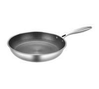 HONMEET Sartenes Bra Acero Inoxidable Estructura de Panal y Mango Ergonómico, Sartén Antiadherente Adecuado para Freír Huevos y Cocinar al Aire Libre