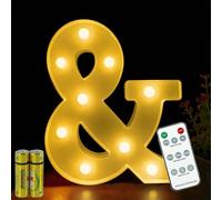 HONPHIER® Luces de letras con mando a distancia y alfabeto, lámpara LED para cartas, iluminada, letras, luces nocturnas, decoración para cumpleaños, fiestas, bodas