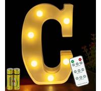 HONPHIER® Luces de letras con mando a distancia y alfabeto, lámpara LED para cartas, iluminada, letras, luces nocturnas, decoración para cumpleaños, fiestas, bodas