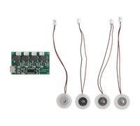 Honseadek Kit de humidificador de bricolaje de 5 V, módulo de fabricante de niebla con placa controladora, piezas de máquina de niebla de cuatro chorros para proyectos de jardín en interiores de