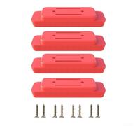Honseadek Pies de montaje ABS para sistema de embalaje, soportes de caja de herramientas rojos con tornillos, patas de estante resistentes para accesorios de carrito de taller (4 piezas)