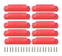 Honseadek Pies de montaje ABS para sistema de embalaje, soportes de caja de herramientas rojos con tornillos, patas de estante resistentes para accesorios de carrito de taller (10 piezas)
