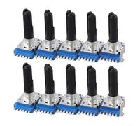 Honseadek Potenciómetro RK12, 10K, 20K, 50K, 100K, canal estéreo, 6 pines, eje metálico, control de volumen de audio, para ajuste de sonido en equipos de audio (B50K)