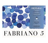 Honsell 19100265 Fabriano Disegno 5 - Cartulina para acuarela (grano grueso, 300 g/m2, 36 x 51 cm, 20 hojas, lote de 4 caras, sin cloro ni ácidos), color blanco