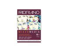 Honsell 19100381 Fabriano Mixed Media Bloc de papel para artistas, DIN A4, 40 hojas de 250 g/m², adecuado para técnicas de pintura húmeda y seca