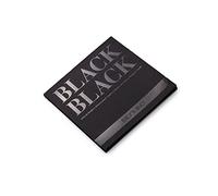 Honsell 19100389 Fabriano Black Block, papel negro profundo con acabado mate sin recubrimiento, 300 g/m², 20 x 20 cm, 20 hojas, ideal para pastel, lápices de colores y marcadores