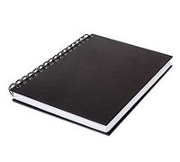 Honsell 30314 - Cuaderno de dibujo con espiral y tapa dura negra, DIN A4, formato vertical, 100 hojas, 110 g/m², papel blanco puro, resistente a borrar, libre de ácidos y resistente al envejecimiento.