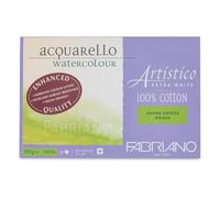 Honsell Fabriano Artistico Acquarello 19323045 - Pintura de acuarela (extra blanco, grano grueso, 30,5 x 45,5 cm, 20 hojas de 300 g/m², papel de acuarela de alta calidad, bloque encolado por 4 caras)