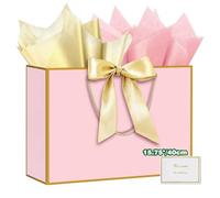 HONTIUS 15.75" Bolsa Regalo, Bolsas de Regalo Verticales con Papel de Pañuelos de Papel y Tarjetas, 40*30*12.5cm Bolsa Regalo Grande Gift Bags Mediana para Cumpleaños Fiestas Celebraciones 1 Piezas G