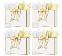 HONTIUS 15.75" Bolsa Regalo Grande, 4 Piezas Bolsas de Regalo con Papel de Pañuelos de Papel y Tarjetas, 40cm Elegante Bolsa Regalo XXL Gift Bags Maxi para Cumpleaños Fiestas Celebraciones Boda C