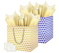 HONTIUS Bolsa de regalo grande, bolsa de regalo cuadrada extragrande de 11.8 pulgadas para regalos, bolsa de papel grande de puntos, 30 cm, regalo de boda, fiesta de cumpleaños, regalo de dama de