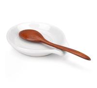 HONZUEN Reposa Cucharas Cocina Ceramica,Soporte Utensilios Cocina para Cucharas de Cafe Vintage Pequeño,Porcelana Soporte de Cuchara Base de Cerámica Paletas para Estufa Mostrador de Cocina(Blanco)