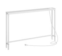 HOOBRO Consola con Toma de Corriente, Mesa de Entrada Estrecha con Base de Carga USB, Mesa para Vestíbulo con 2 Puertos USB, Mesa para Sofá con Base de Carga, para Vestíbulo, Blanco EWW15CXG01G1