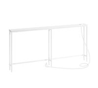 HOOBRO Mesa de Consola Estrecha con Toma de Corriente y Puerto USB, Mesa de Entrada con Estación de Carga, Mesa de Sofá, Mesa Auxiliar, para Entrada, Pasillo, Sala de Estar, Blanco EWW165CXG01