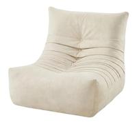 HOOBRO Puf Sillón, Sofá con Relleno de Espuma de Alta Densidad, Forma de Oruga, Tela de Rizo, Sin Montaje, para Salón, Dormitorio, Estudio o Terraza, Beige EBE04SO01