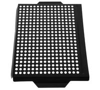 HOODANCOS Bandeja para Asar Parrilla, Sartén Antiadherente para Parrilla Rectangular de Acero Inoxidable, Negra, Multiusos, para Camping y Restaurantes