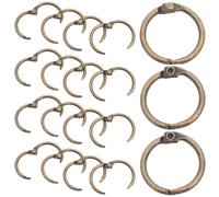 HOODANCOS Discos de Encuadernación Metálicos 50 Piezas 20X15 MM Bronce para Carpetas, Cuadernos y Tarjetas Didácticas, Anillos de Apertura Rápida para Oficina y Manualidades