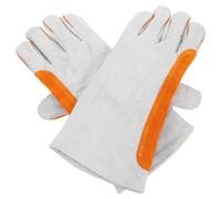 HOODANCOS Guantes de Soldadura para Hombre, Guantes de Seguridad de Cuero Vacuno y Lona, Resistentes al Calor, para Manos y Muñecas, para Soldadores y Trabajos a Alta Temperatura