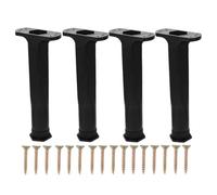 HOODANCOS Patas Ajustables para Muebles de Plástico Negro Soporte de Cama y Sofá con Tornillos Elevadores Regulables de 20-38 CM para Mesa Cómoda y Baño Juego de 4 Patas Niveladoras
