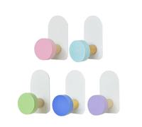 HOODANCOS Perchero Infantil 5 Ganchos de Pared sin Perforación de Metal y Madera Sólida, Diseño Creativo para Colgar Abrigos y Sombreros en Garajes o Armarios Estilo Varios estilos