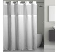 Hookless Cortina de Ducha de Microfibra de 71 x 74 Pulgadas en Color Blanco