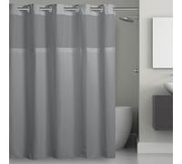 Hookless Cortina de Ducha de Microfibra de 71 x 74 Pulgadas en Gris Escarcha
