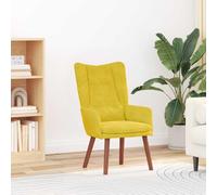 Hoopleep Sillón amarillo 63 x 67 x 94 cm, funda de terciopelo, patas de madera maciza, sillón de salón para salón, dormitorio, acogedor, sillón de lectura, muebles elegantes para interiores